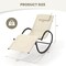 Costway 1/2 PCS Outdoor Rocking Lounge Chair with Removable Headrest Breathable Backrest & Seat Beige